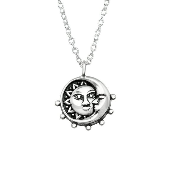 Sun and Moon Necklace 925 Sterling Silver Chain