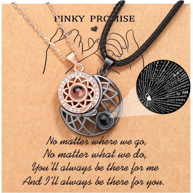 Sun and Moon Necklace for Couples Gifts for Boyfriend, Girlfriend