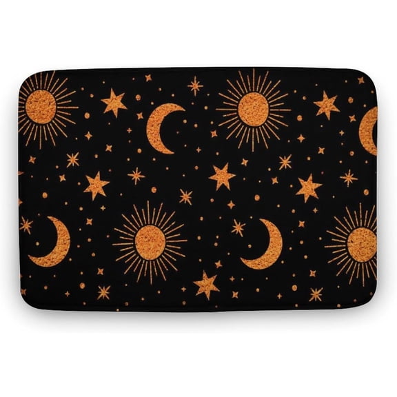 Sun and Moon Pattern, Stars Galaxy Space,Funny Doormat, Home Decor, Welcome Mat,Indoor Doormat,Front Back Door Mat 16x24 inch