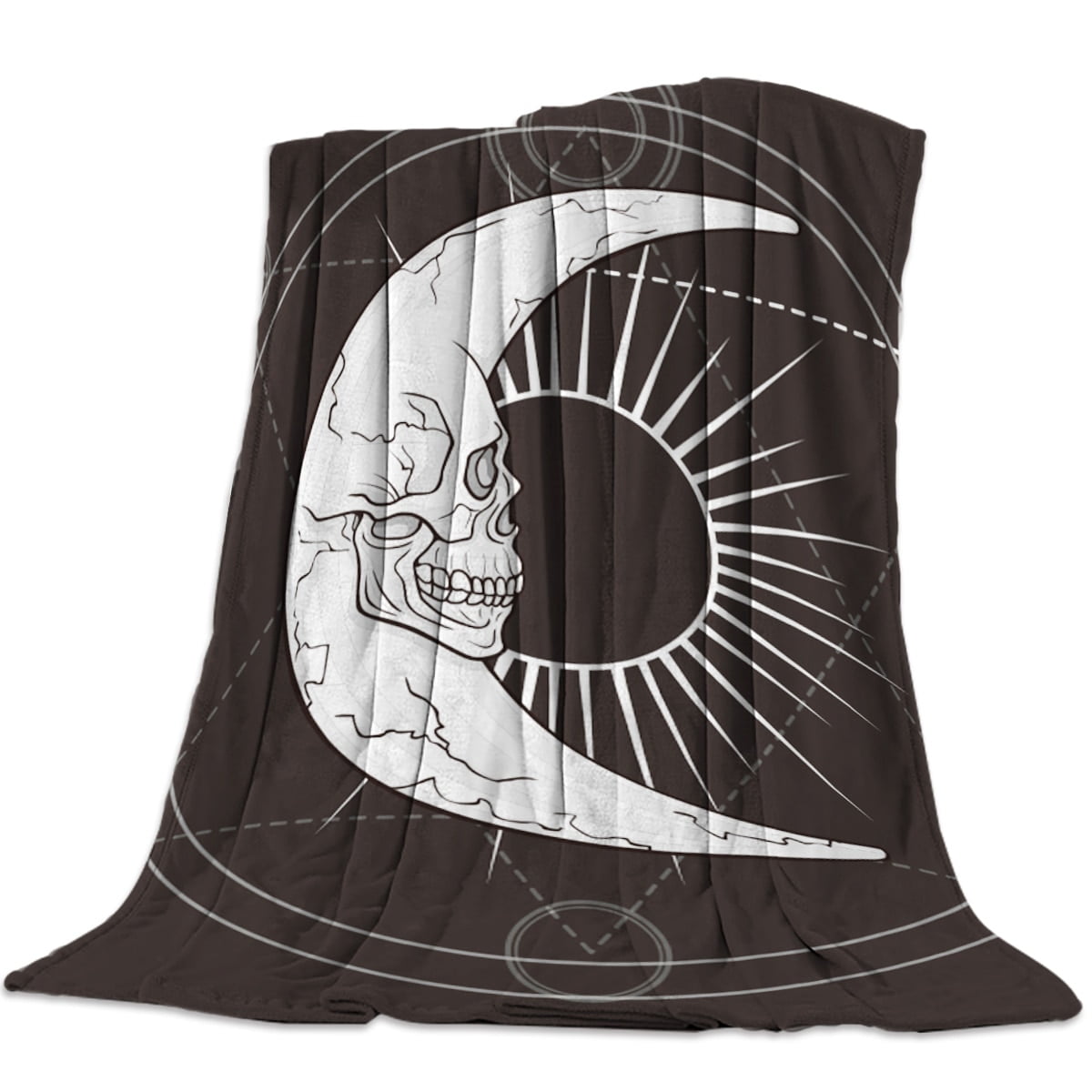 Sun and Moon Sky Blue Galaxy Blankets King Full Size for Bed