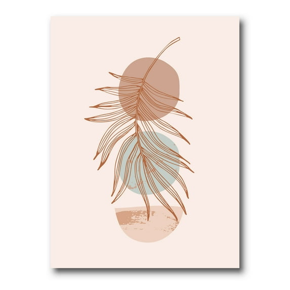 Sun and Moon Shapes In Retro Terracotta Tones II 16 in x 32 in Painting Canvas Art Print, by Designart