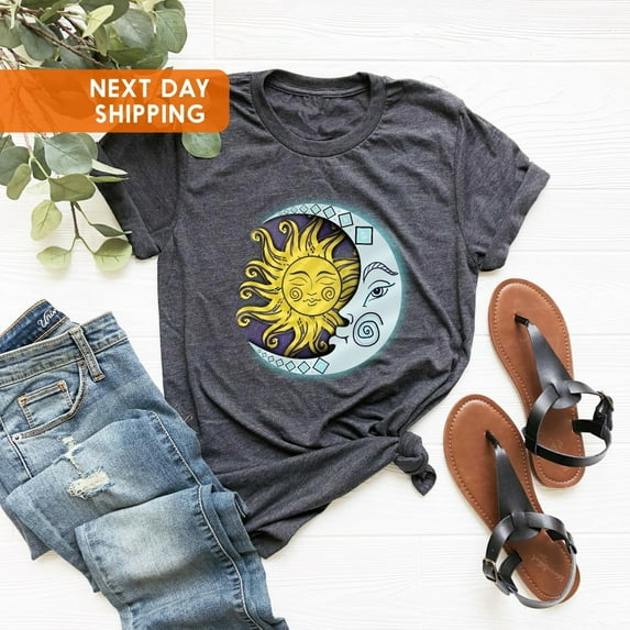 Sun and Moon Shirt, Moon Shirt, Moon Bohemian Shirt, Sun And Moon T-Shirt, Moon T-shirt, Moon Gift, Celestial Shirt, Moon Lover Tshirt All Size S-5XL