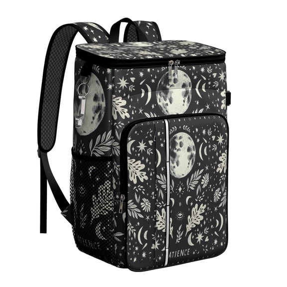 Sun and Moon Solar Eclipse Backpack Cooler – Leakproof Insulated Lunch Bag with Ethereal Celestial Map Pattern for Hiking & Travel