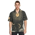 thumbnail image 1 of Sun and Moon Stars Waves Men's Hawaiian Wrinkle Free Button Down Short Sleeve Shirt Casual Shirts Beach Shirts, 1 of 8