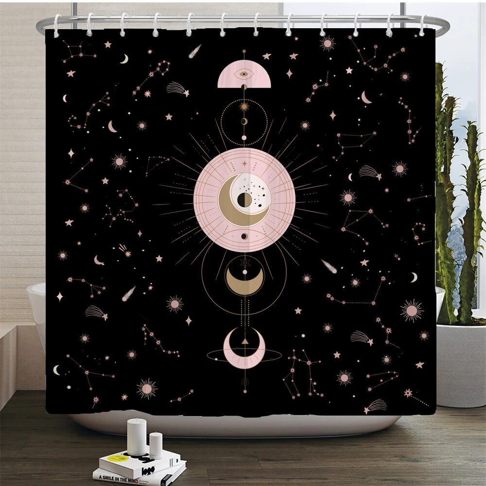 Sun and Moon Stars Zodiac Constellation Shower Curtain Astrology ...