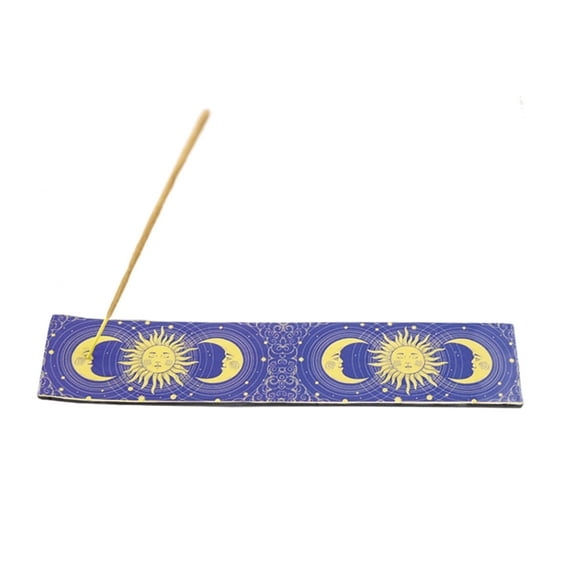 Sun and Moon Wooden Incense Stick Burner 11" Ashcatcher
