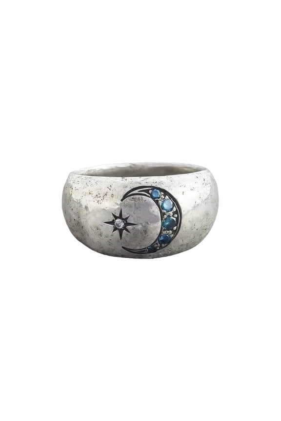 Sun and Moons Cubic Zirconia Rings Waterproof Jewelry Unique Rings Alloy Texture Suitable for Everyday Wear and Dates