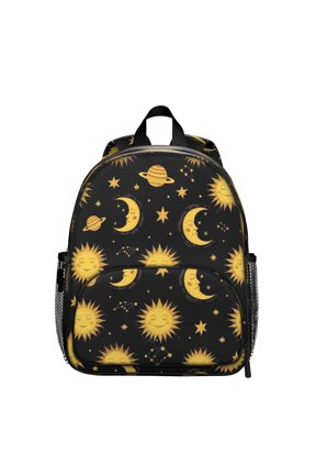 Sun and Planet Gothic Pattern Backpack for School, Cute School Bag with Adjustable Shoulder Straps and Padded Back, 13.8"x11.4"x6"