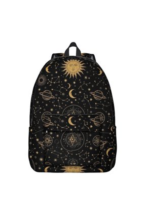 Sun and Planet Gothic Pattern Backpack for School, Cute School Bag with Adjustable Shoulder Straps and Padded Back, 15.7"x11.8"x5.5"