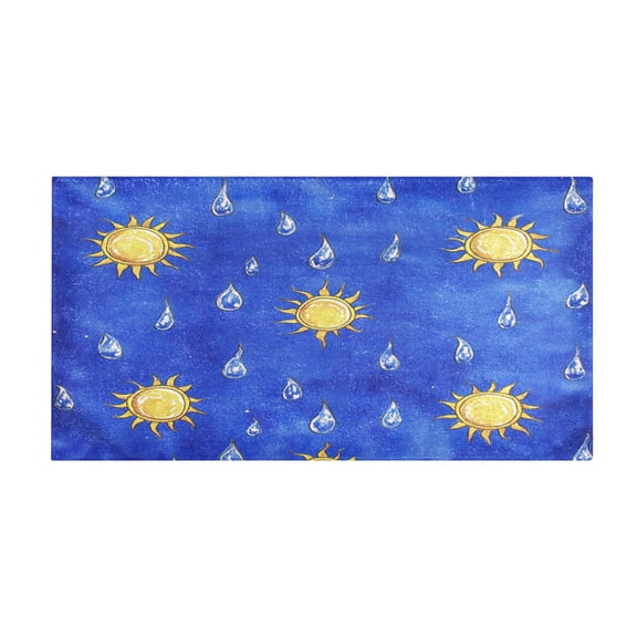 Sun and Raindrops 39x20" Bath Mat Carpet, Absorbent and Non-Slip for Kitchen or Bathroom, Quick-Drying