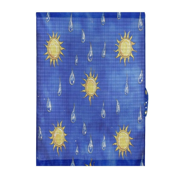 Sun and Raindrops Door Curtain 25x40in Privacy Mesh with UV Protection Tie Back Rod Pockets