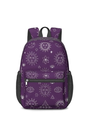 Sun and Triangle Gothic Pattern 17" School Backpacks for Teens,Waterproof Oxford Fabric,S-Shape Padded Straps for School,Travel,Hiking,Camping