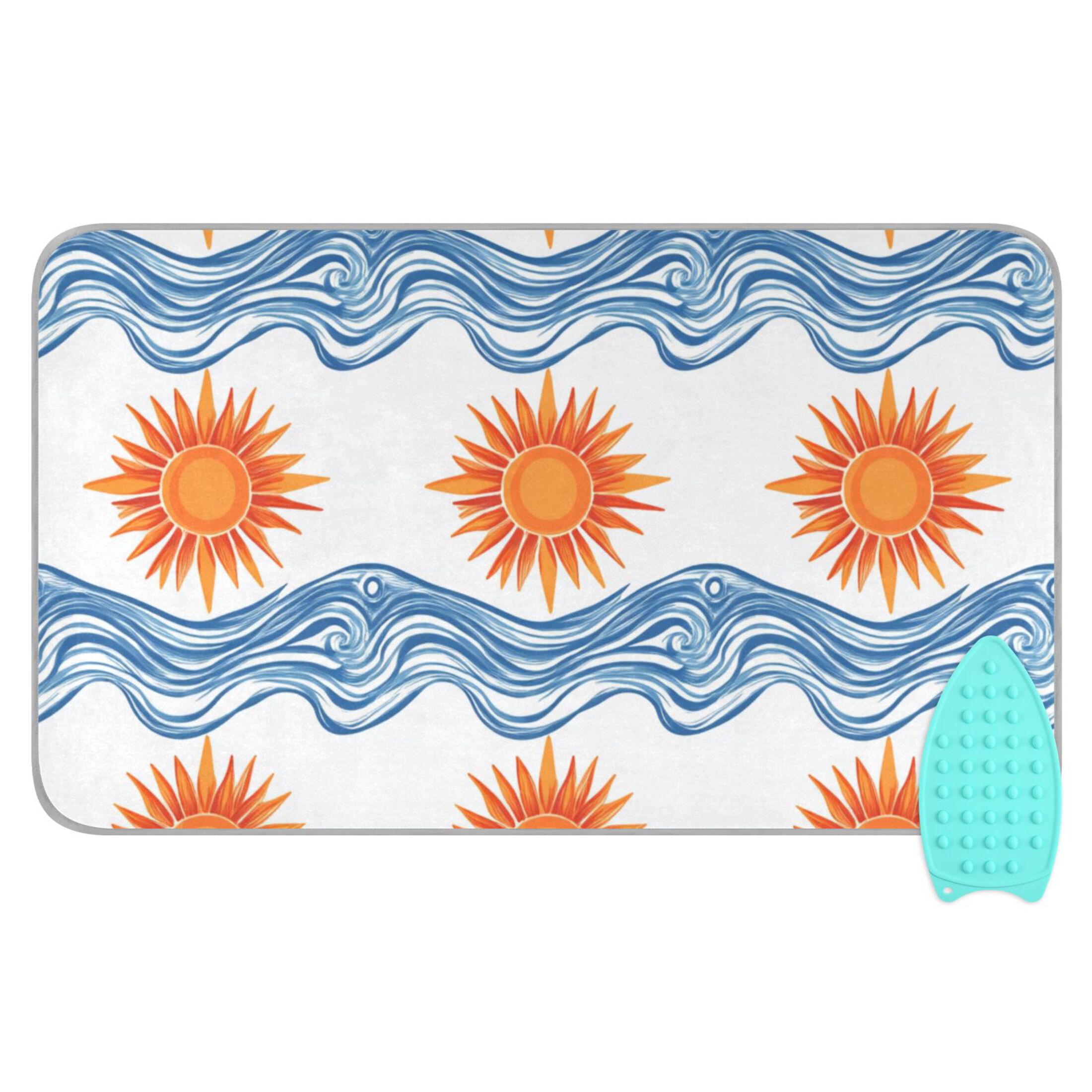 Sun and Waves Ironing Mat Blanket Portable Travel Ironing Pad Heat Resistant Pad 47.2" x 27.6”