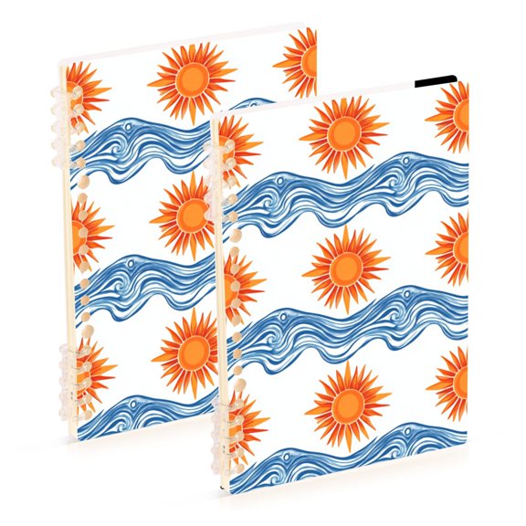 Sun and Waves Notebook Detachable Coil Notebook Diary Plan Book A5 Size 60 Pages 1 Pack