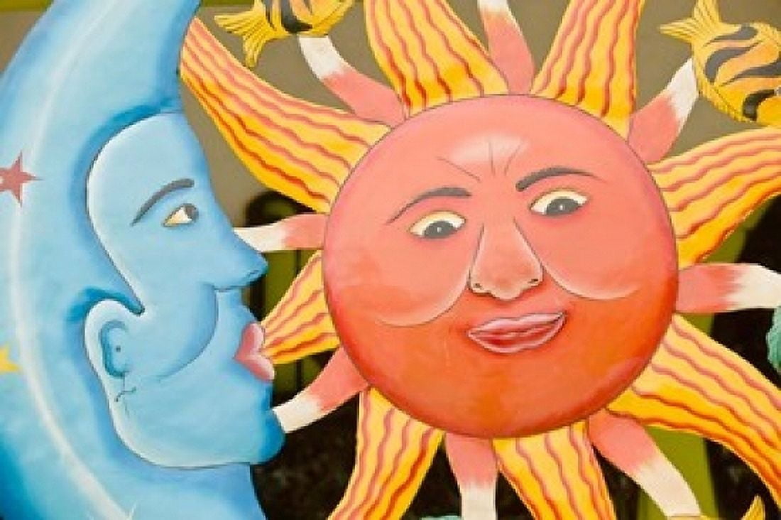 Sun and moon Souvenirs at Al Verns Craft Market Turks and Caicos Caribbean Canvas Art - Walter Bibikow DanitaDelimont (16 x 10)