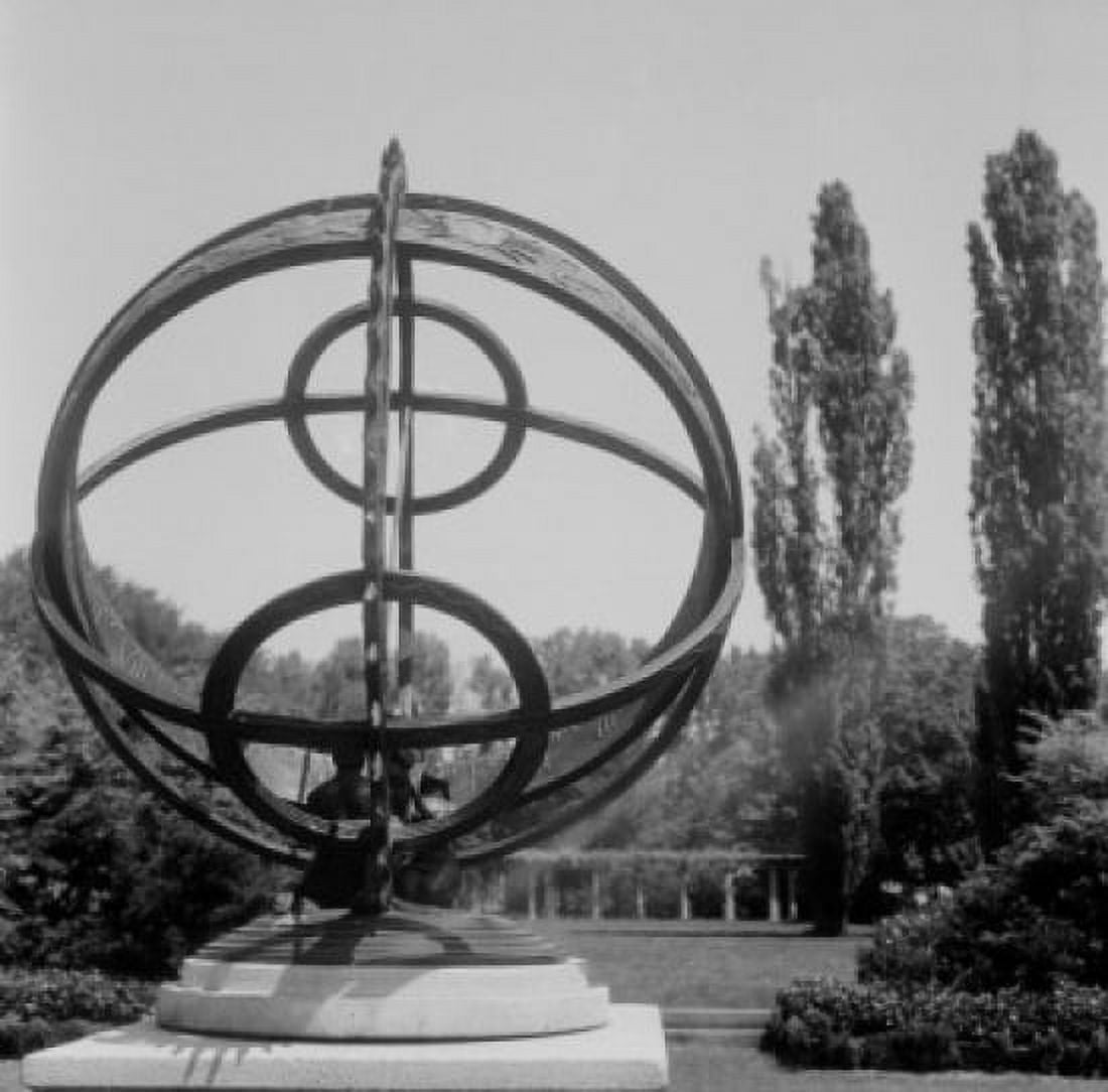 Sun dial in park Canvas Art - (18 x 24)