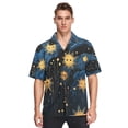 thumbnail image 1 of Sun in Blue and Black Men's Hawaiian Wrinkle Free Button Down Short Sleeve Shirt Casual Shirts Beach Shirts, 1 of 8