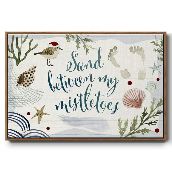 Sun-kissed Christmas Collection A - Framed Gallery Wrapped Holiday Canvas - 17 x 25 - Rosewood Frame