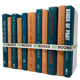 thumbnail image 1 of Sun-kissed Coral Decorative Books Orange and Teal, 1 of 5