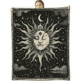 thumbnail image 1 of Sun and moon Blanket for Kids Women Men, Flannel Sun and moon Blankets Gifts, Leaf Throw Blanket for Sofa Couch Bed Living Room Soft Warm Cozy Sun and Moon Decor 50" x 60", 1 of 7