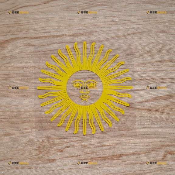 Sun of May Argentina Flag Sticker Decal Vinyl - Yellow 5" - For Car Boat Laptop Cup No Background Die-cut