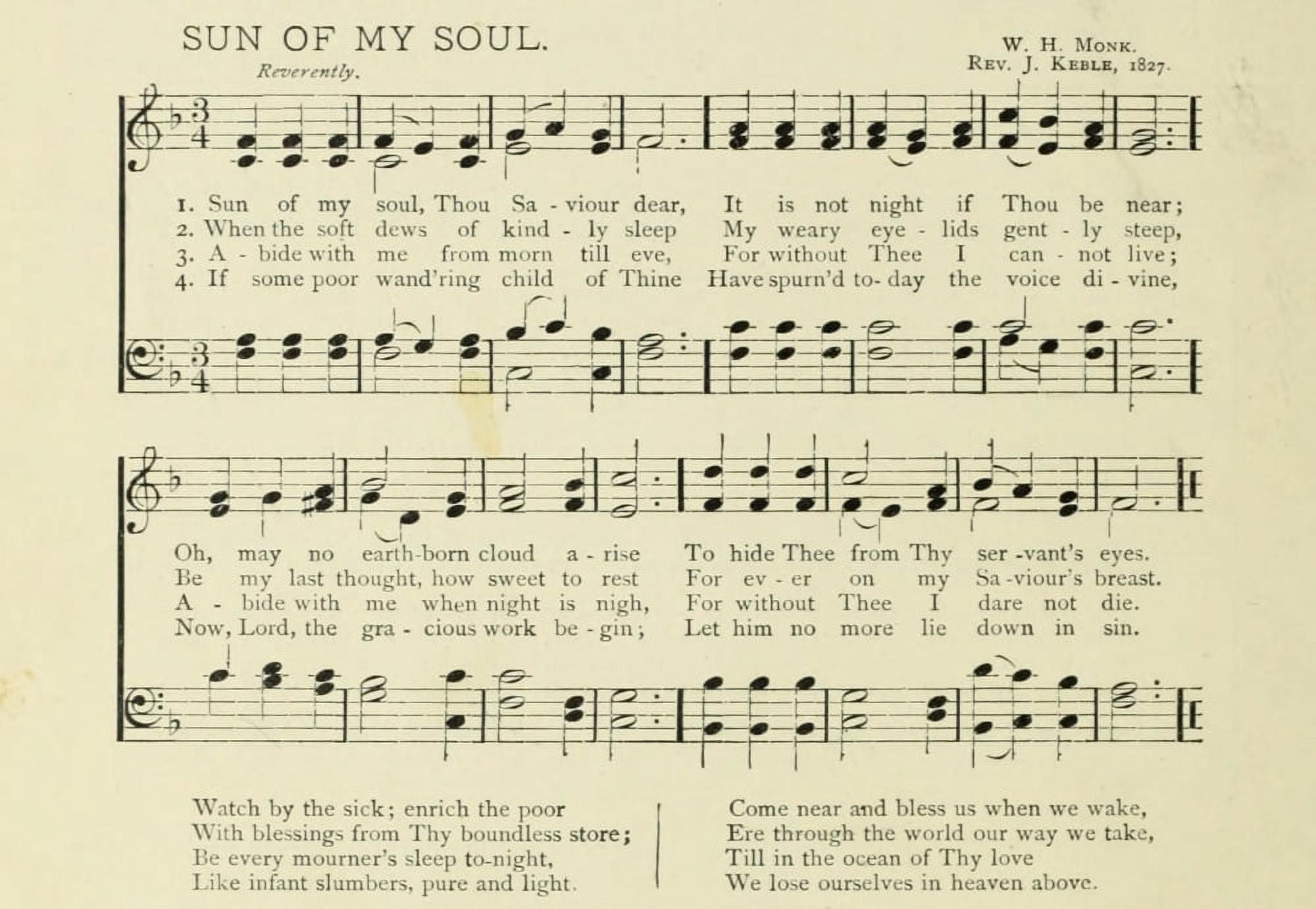 Sun of my Soul Christmas in Song 1891 Canvas Art - (18 x 24)