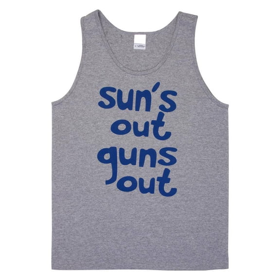 Sun's Out Guns Out Beach Tank Top - Grey - 2X-Large