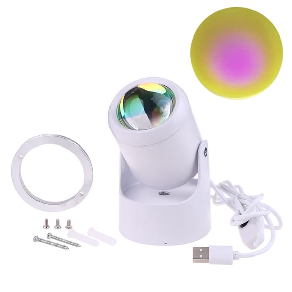 Sun-set Rainbow Projection Lamp with 90 Degree Rotation, Sun-set Light Led Light for Living Room Bedroom Decor