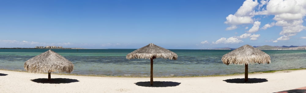 Sun shade on the beach of La Paz Baja California Sur Mexico Canvas Art - Panoramic Images (27 x 9)