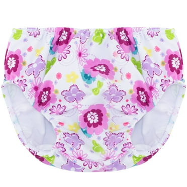 SunBusters Girl's Reusable Swim Diapers, Poppyberry, Small