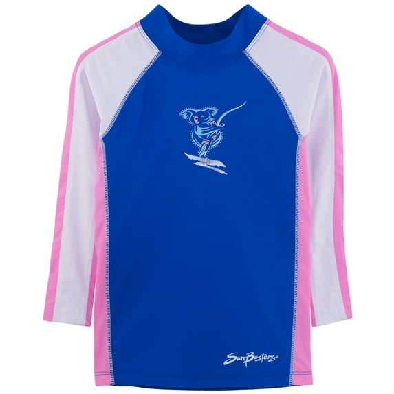 SunBusters Girls L/S Rash Guard(UPF 50+), Buttercup, 6/12 mos