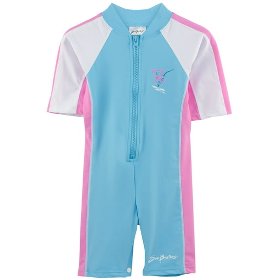 SunBusters Girls S/S Sunsuit(UPF 50+), Mallow, 2/3 yrs