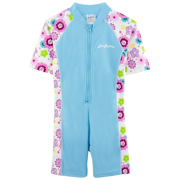 SunBusters Girls S/S Sunsuit(UPF 50+), Mallowberry, 12/18 mos