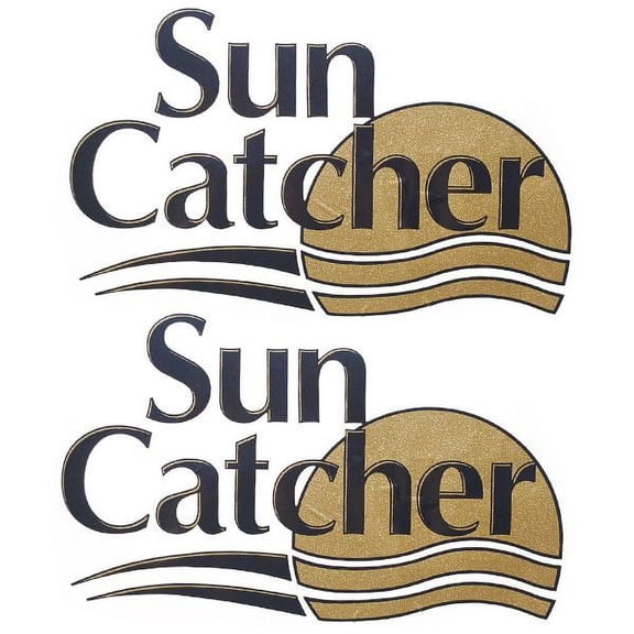 SunCatcher Boat Decals 73404616 | 14 x 8 5/8 Inch Navy Gold (Pair)