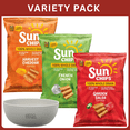 thumbnail image 1 of SunChips 100% Whole Grain Harvest Cheddar Flavored Snacks +SunChips Garden Salsa Flavored Multigrain Snacks+SunChips French Onion Flavored Multigrain Snacks 21 oz , Variety Pack with Bowl by OMA., 1 of 7