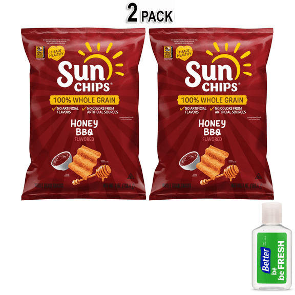 SunChips 100% Whole Grain Honey BBQ Snack Chips, 7 oz