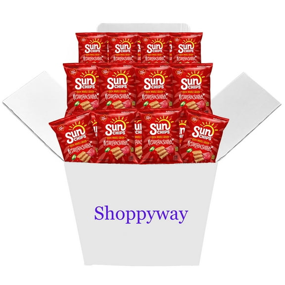 SunChips Garden Salsa Whole Grain Chips, 1.5 Oz Bags, Pack of 12, Bundled by Shoppyway Snack Crispy Crunchy Flavor Savory Tomato
