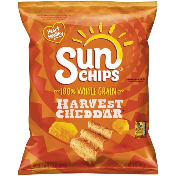 SunChips Harvest Cheddar Flavored Multigrain Snacks, 3 oz Bag