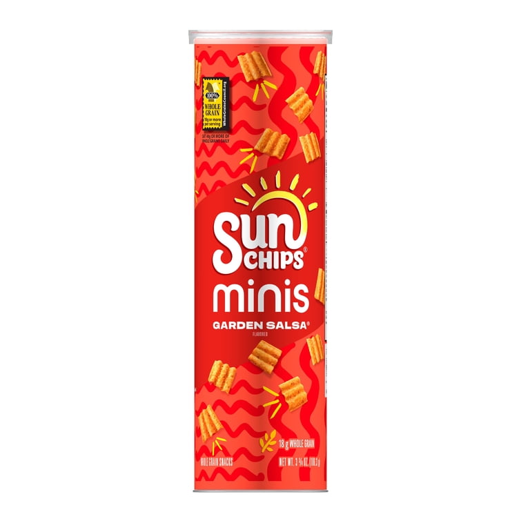 Mini Canisters SunChips Minis Garden Salsa Flavored Whole Grain Snacks ...