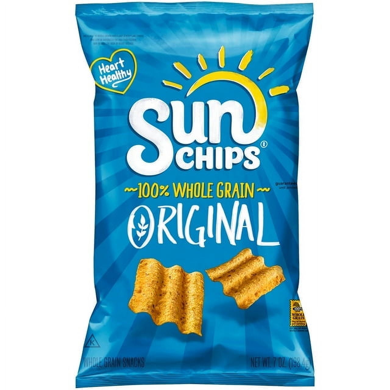 SunChips Original Flavor Whole Grain Snack Chips 7 Ounce Bag (Pack of 4)