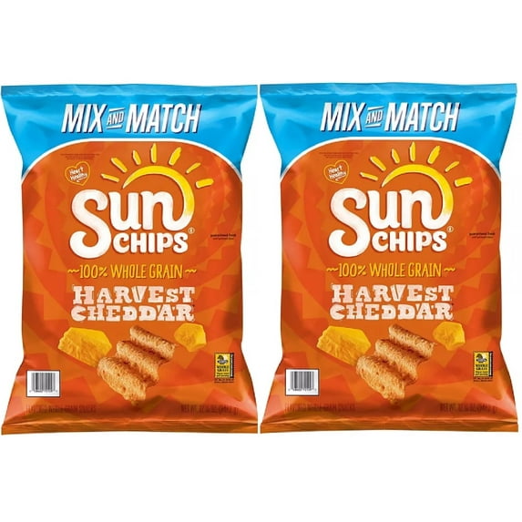 SunChips Whole Grain Snacks Harvest Cheddar Flavored 12 1/4 Oz