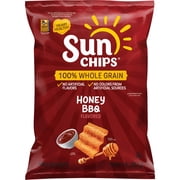 SunChips 100% Whole Grain Honey BBQ Snack Chips Bag, 7 oz