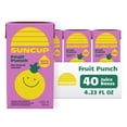 thumbnail image 1 of SunCup Juice - Fruit Punch (40 Pack) 4.23 oz Juice Box with Straw | 100% Fruit Punch Blend for Kids, Organic Ingredients, Bulk Pack for Lunches, School, or Home, 1 of 8