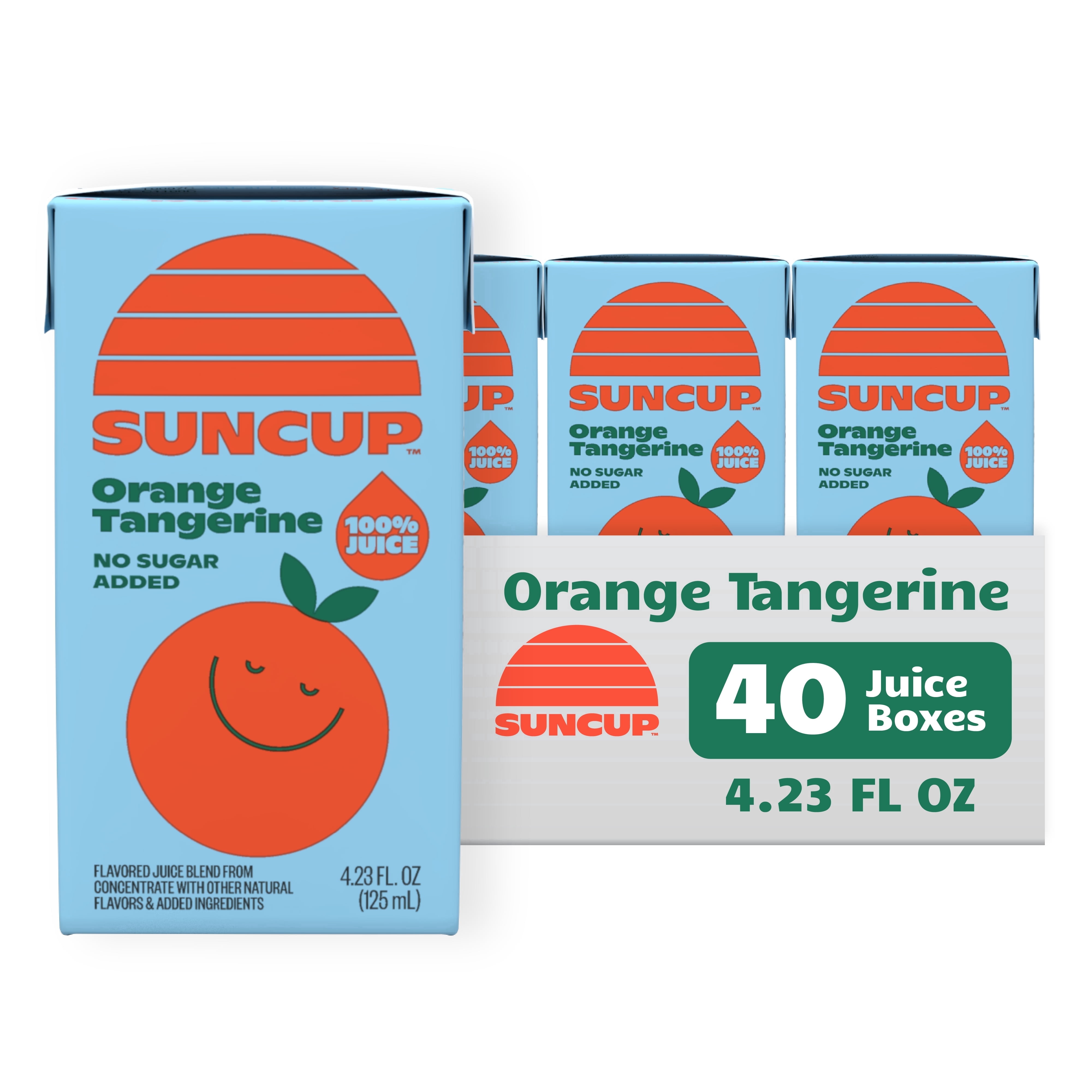 SunCup Juice - Orange Tangerine (40 Pack) 4.23 oz Juice Box with Straw | Organic Orange Blend for Kids, Bulk Pack for Lunch, Snacks, and On-the-Go Kids Drinks