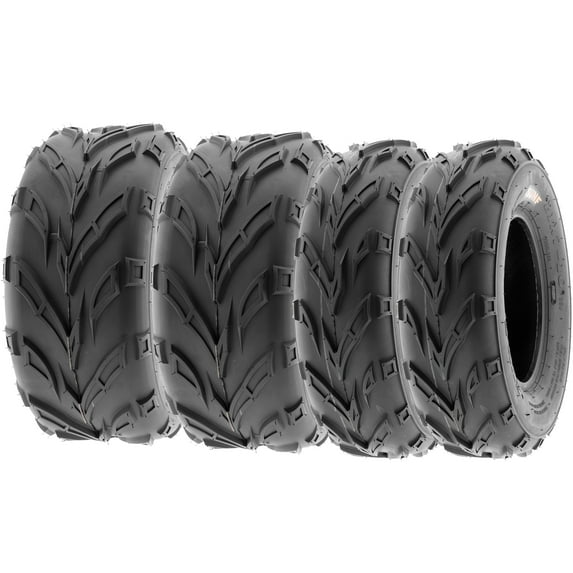 SunF ATV/UTV All Terrain Quad Mini Bike Tire 145/70-6 & 16x6-8 6 PR Tubeless A004 (Set of 4)