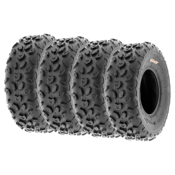 SunF ATV/UTV All Terrain Quad Mini Bike Tire 19x7-8 19x7x8 6 PR Tubeless A014 (Set of 4)