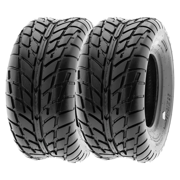 SunF ATV/UTV All Terrain Sport Dirt Flat Track Mini Bike Tire 25x10-12 25x10x12 6 PR Tubeless A021 (Set of 2)