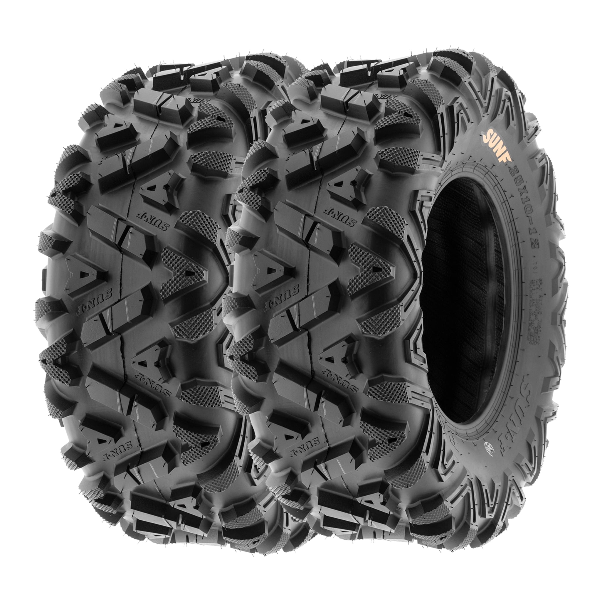 SunF All Terrain ATV UTV Quad Tires 25x10-12 25x10x12 6 PR A033 (Pair of 2)