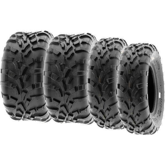 SunF ATV/UTV All Terrain Quad Tire 25x8-12 & 25x10-12 6 PR Tubeless A010 (Set of 4)
