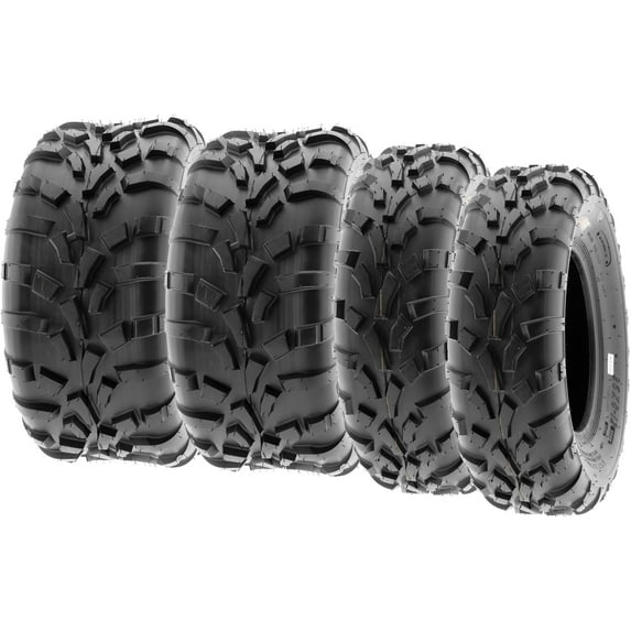 SunF ATV/UTV All Terrain Quad Tire 25x8-12 6 & 25x11-10 6 PR Tubeless A010 (Set of 4)
